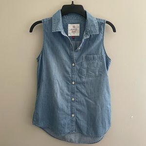 Relaxed jean tank top, size small